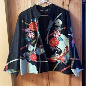 Draper’s & Damon’s gold embroidered‎ lined open-front jacket